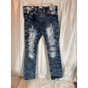FWRD Denim Distressed Blue‎ Jeans Men's Size 38 Ripped Moto Style Fashion